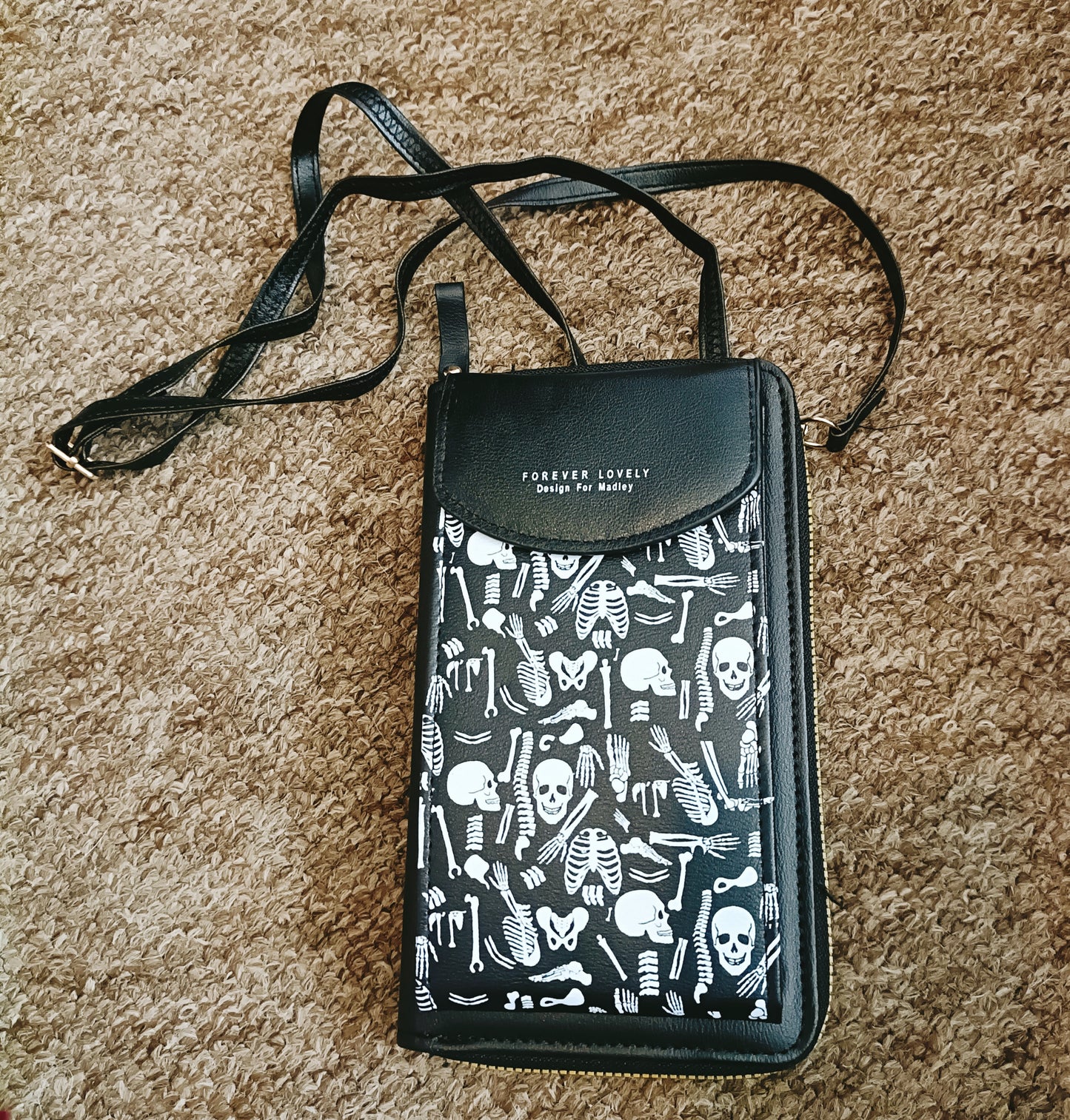 Skellington Over the Sholder Purse and Phone Holder