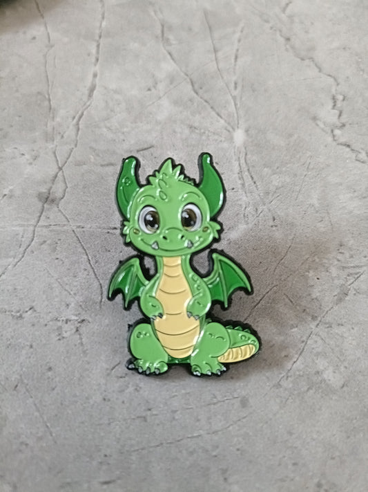 Green and Yellow Dragon Pin