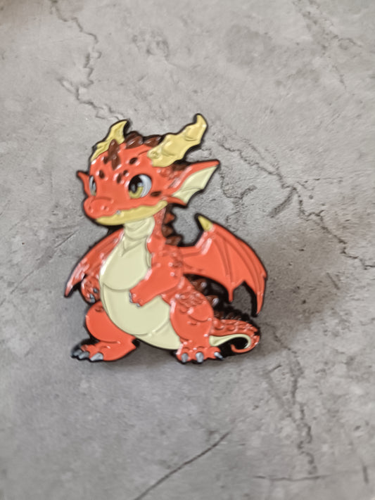 Orange and White Dragon Pin