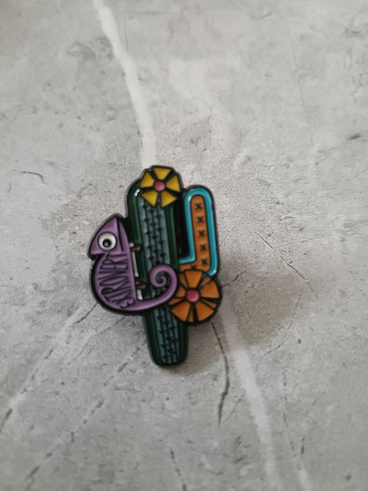 Cactus and Flower Pin