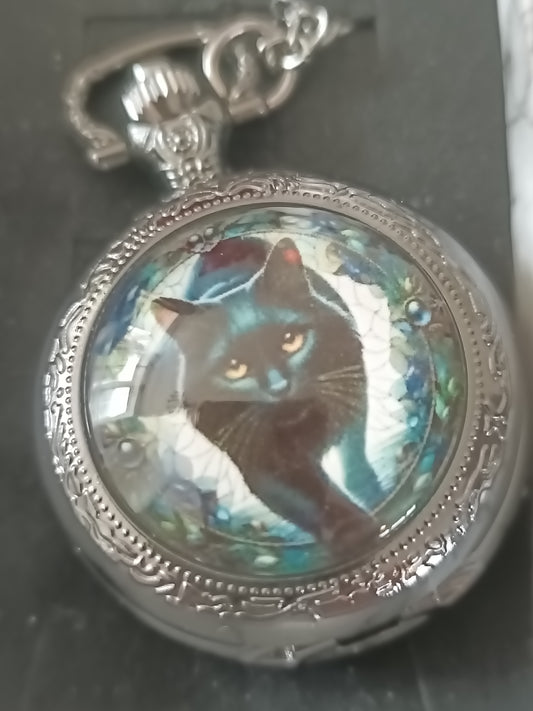 Black Cat Pocket Watch
