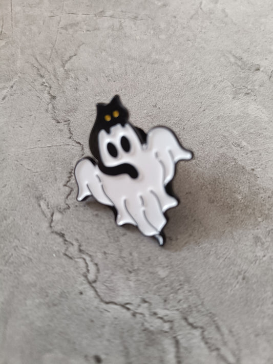 Scared Pussy Ghost Pin
