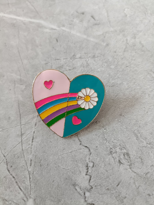 Rainbow Heart Pin