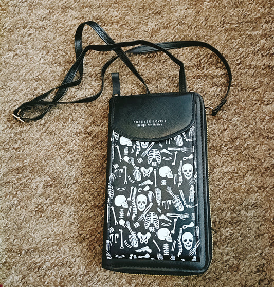 Skellington Over the Sholder Purse and Phone Holder