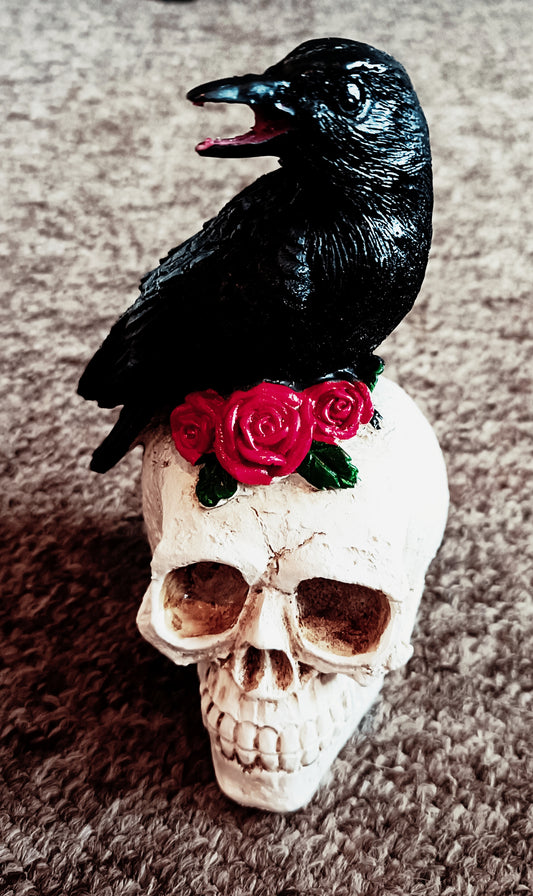 Flower Crow Skulll