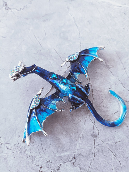 Blue Dragon Brooch